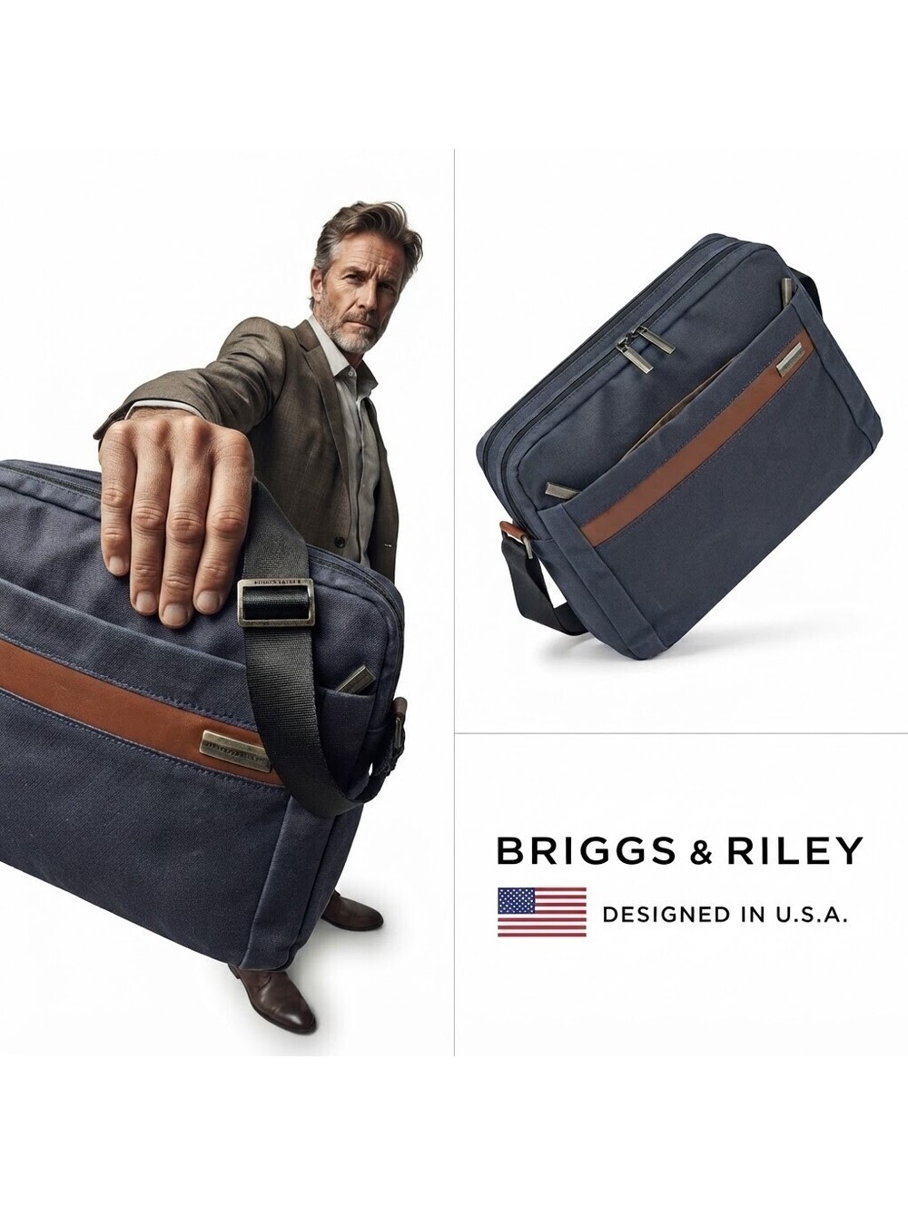 Briggs & Riley Kinzie Street 2.0 Messenger Bag ZM205-5 Navy